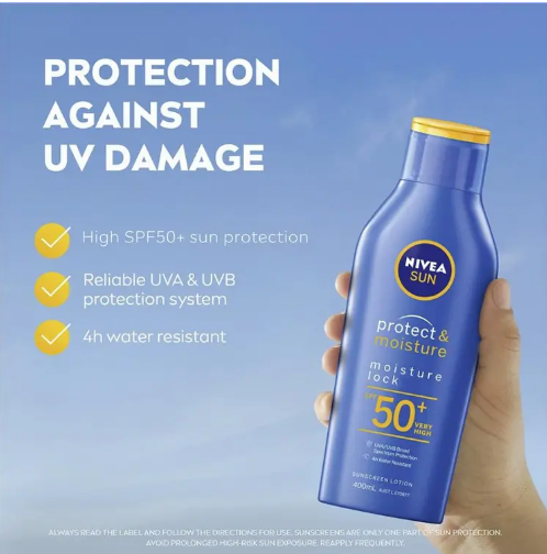 NIVEA Sun Protect & Moisture SPF50+ Sunscreen Lotion 400ml