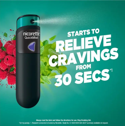 Nicorette Quit Smoking QuickMist Nicotine Mouth Spray Freshmint 2 x 150 Pack