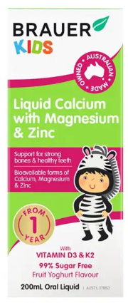 Brauer Kids Liquid Calcium with Magnesium & Zinc 200ml