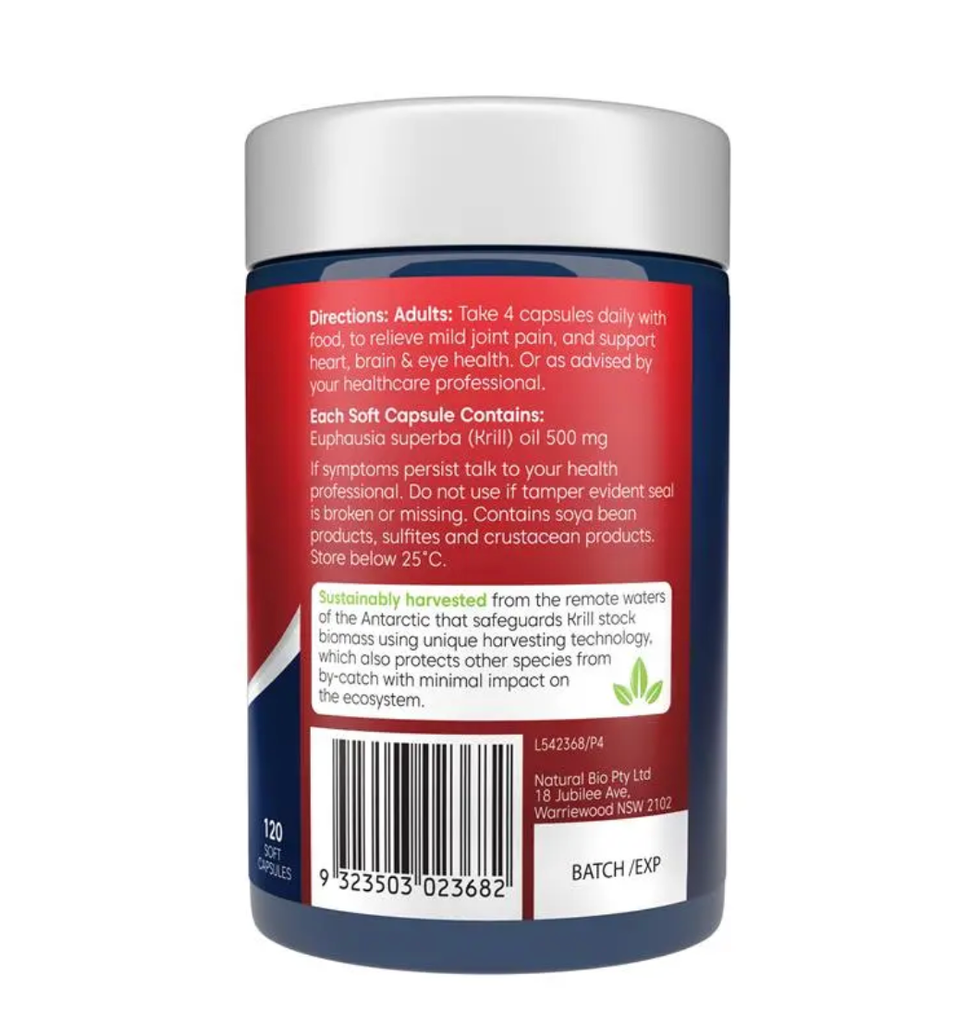 Bioglan Red Krill Oil 500mg 120 Soft Capsules