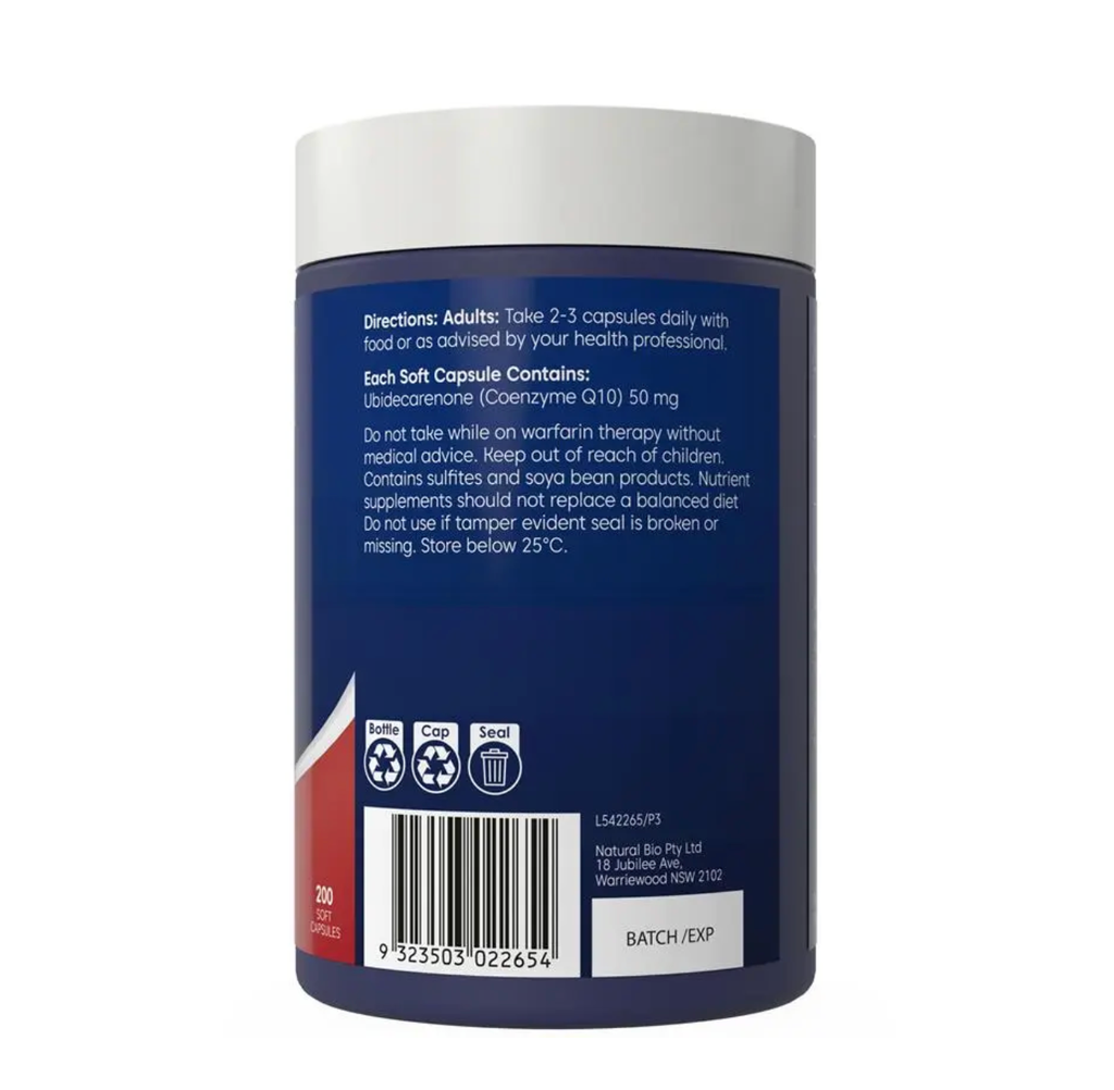 Bioglan CoQ10 50mg 200 Capsules