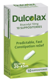 Dulcolax Laxatives Suppositories for Constipation Relief 10 Pack