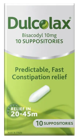 Dulcolax Laxatives Suppositories for Constipation Relief 10 Pack