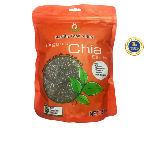 Hạt chia hữu cơ cao cấp của Úc Healthy Food & Nuts Organic Chia Seeds 500g