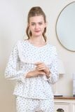  BKD01W5K11-BỘ DÀI KATE VỚI THIẾT KẾ CỔ TRÒN ĐIỂM NHẤN BÈO REN MANG PHONG CÁCH NHẸ NHÀNG, NỮ TÍNH VÀ THOẢI MÁI 