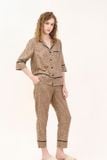  BKD11W5K06-BỘ DÀI KATE VỚI THIẾT KÊ CỔ PIJAMA PHỐI VIỀN NỔI BẬT, TẠO ĐIỂM NHẤN TINH TẾ  VÀ MANG PHONG CÁCH NHẸ NHÀNG, THANH LỊCH 
