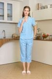  BKL02S5K27-BỘ KATE LỬNG VỚI THIẾT KẾ CỔ PIJAMA  ĐIỂM NHẤN REN NỔI BẬT MANG ĐẾN SỰ THOẢI MÁI VÀ THOÁNG MÁT. 