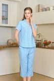  BKL02S5K27-BỘ KATE LỬNG VỚI THIẾT KẾ CỔ PIJAMA  ĐIỂM NHẤN REN NỔI BẬT MANG ĐẾN SỰ THOẢI MÁI VÀ THOÁNG MÁT. 