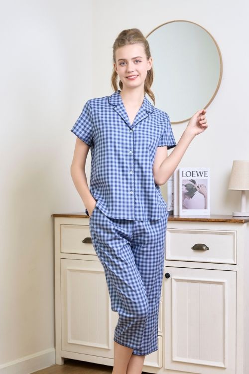  BKL02S5K28-BỘ KATE LỬNG CỔ PIJAMA VỚI ĐIỂM NHẤN RODE NỔI BẬT MANG ĐẾN SỰ THOẢI MÁI VÀ THOÁNG MÁT. 