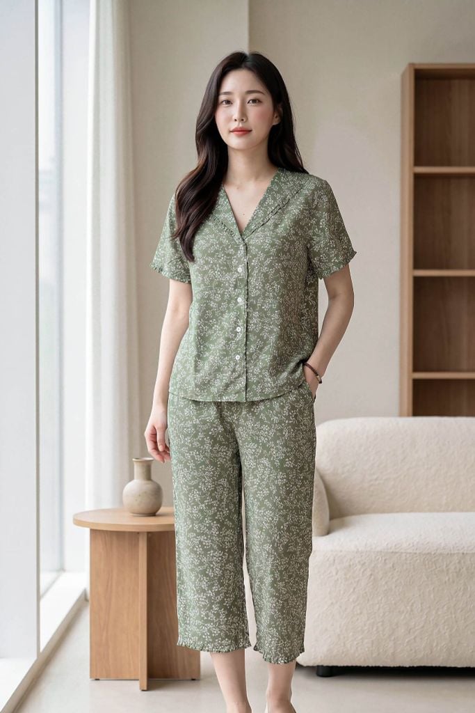  BKL04S5K23-BỘ TOLE LỬNG VỚI THIẾT KẾ BÈO NHÚN LÁ CỔ DUYÊN DÁNG, CHẤT VẢI MỀM MẠI  GIÚP NGƯỜI MẶC THOẢI MÁI SUỐT CẢ NGÀY. 