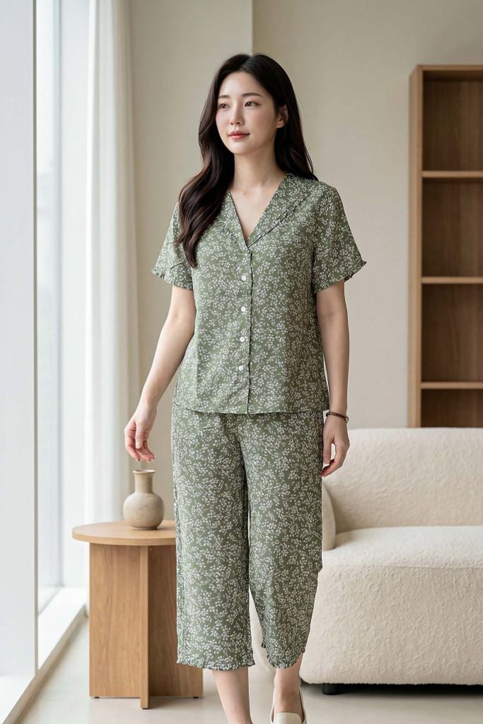  BKL04S5K23-BỘ TOLE LỬNG VỚI THIẾT KẾ BÈO NHÚN LÁ CỔ DUYÊN DÁNG, CHẤT VẢI MỀM MẠI  GIÚP NGƯỜI MẶC THOẢI MÁI SUỐT CẢ NGÀY. 