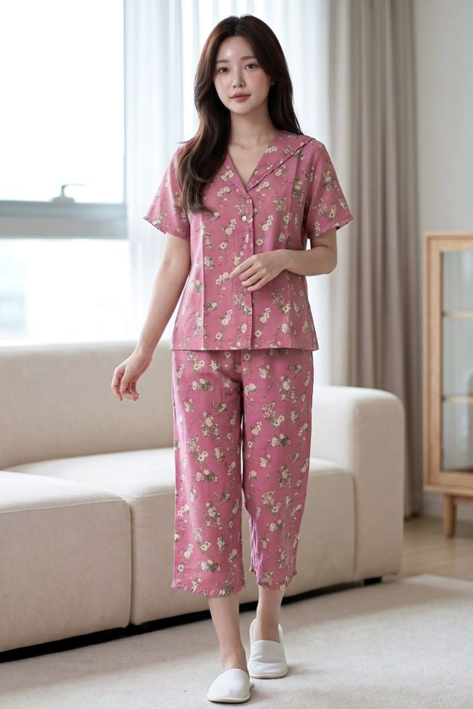 BKL04S5K24-BỘ TOLE LỬNG VỚI THIẾT KẾ BÈO NHÚN LÁ CỔ DUYÊN DÁNG, CHẤT VẢI MỀM MẠI  GIÚP NGƯỜI MẶC THOẢI MÁI SUỐT CẢ NGÀY. 