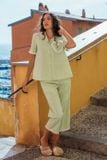 BKL05W5K01-BỘ LỬNG KATE VỚI THIẾT KẾ CỔ PIJAMA ĐIỂM NHẤN BÈO PHỐI NỔI BẬT MANG LẠI SỰ TRẺ TRUNG  VÀ THOẢI MÁI KHI MẶC 