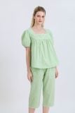  BKL09W5K02-BỘ KATE LỬNG CỔ PIJAMA VỚI ĐIỂM NHẤN REN NỔI BẬT MANG ĐẾN SỰ DUYÊN DÁNG VÀ THOẢI MÁI 