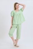  BKL09W5K02-BỘ KATE LỬNG CỔ PIJAMA VỚI ĐIỂM NHẤN REN NỔI BẬT MANG ĐẾN SỰ DUYÊN DÁNG VÀ THOẢI MÁI 