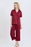  BLS01S6S01-BỘ LỬNG SATIN VỚI THIẾT KẾ CỔ SƠ MI CHỮ V PHỐI NẸP NÚT TINH TẾ, TÔN LÊN VẺ THANH LỊCH VÀ NỮ TÍNH, MANG LẠI CẢM GIÁC THOẢI MÁI KHI MẶC. 