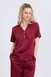  BLS01S6S01-BỘ LỬNG SATIN VỚI THIẾT KẾ CỔ SƠ MI CHỮ V PHỐI NẸP NÚT TINH TẾ, TÔN LÊN VẺ THANH LỊCH VÀ NỮ TÍNH, MANG LẠI CẢM GIÁC THOẢI MÁI KHI MẶC. 