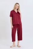  BLS01S6S01-BỘ LỬNG SATIN VỚI THIẾT KẾ CỔ SƠ MI CHỮ V PHỐI NẸP NÚT TINH TẾ, TÔN LÊN VẺ THANH LỊCH VÀ NỮ TÍNH, MANG LẠI CẢM GIÁC THOẢI MÁI KHI MẶC. 
