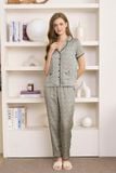  BSD01S5S21-BỘ DÀI  SATIN CỔ PIJAMA VỚI CHẤT LIỆU MỀM MỊN, MÁT MẺ MANG LẠI CẢM GIÁC THOẢI MÁI VÀ SANG TRỌNG KHI MẶC. 