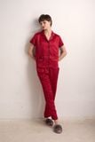  BSD01S5S23-BỘ DÀI  SATIN CỔ PIJAMA VỚI CHẤT LIỆU MỀM MỊN, MÁT MẺ MANG LẠI CẢM GIÁC THOẢI MÁI VÀ SANG TRỌNG KHI MẶC. 