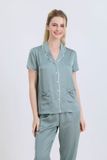  BSD01S5S24-BỘ DÀI  SATIN CỔ PIJAMA VỚI CHẤT LIỆU MỀM MỊN, MÁT MẺ MANG LẠI CẢM GIÁC THOẢI MÁI VÀ SANG TRỌNG KHI MẶC. 