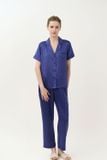  BSD01W5S04-BỘ SATIN DÀI THIẾT KẾ CỔ PIJAMA ĐƠN GIẢN  TẠO CẢM GIÁC TINH TẾ VÀ THANH LỊCH 