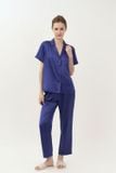  BSD01W5S04-BỘ SATIN DÀI THIẾT KẾ CỔ PIJAMA ĐƠN GIẢN  TẠO CẢM GIÁC TINH TẾ VÀ THANH LỊCH 