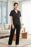  BSD01W5S06-BỘ SATIN DÀI THIẾT KẾ CỔ PIJAMA ĐƠN GIẢN  TẠO CẢM GIÁC TINH TẾ VÀ THANH LỊCH 