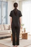  BSD01W5S06-BỘ SATIN DÀI THIẾT KẾ CỔ PIJAMA ĐƠN GIẢN  TẠO CẢM GIÁC TINH TẾ VÀ THANH LỊCH 