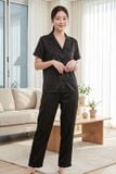  BSD01W5S06-BỘ SATIN DÀI THIẾT KẾ CỔ PIJAMA ĐƠN GIẢN  TẠO CẢM GIÁC TINH TẾ VÀ THANH LỊCH 