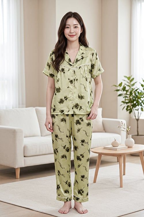  BSD02W6S05-BỘ SATIN DÀI VỚI THIẾT KẾ PIJAMA ĐIỂM NHẤN VIỀN NỔI BẬT MANG LẠI SỰ THANH LỊCH VÀ THOẢI MÁI KHI MẶC 