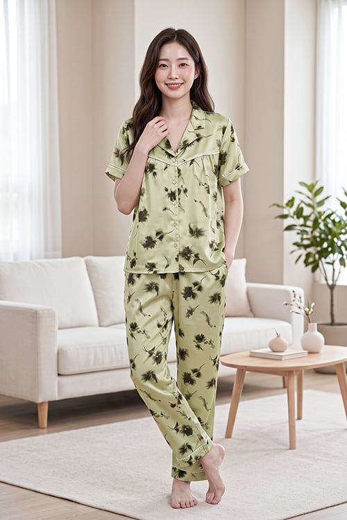  BSD02W6S05-BỘ SATIN DÀI VỚI THIẾT KẾ PIJAMA ĐIỂM NHẤN VIỀN NỔI BẬT MANG LẠI SỰ THANH LỊCH VÀ THOẢI MÁI KHI MẶC 