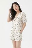  BSK01S6K08-BỘ SHORT KATE VỚI THIẾT KẾ CỔ LÁ SEN ĐIỂM NHẤN BÈO NỔI BẬT MANG  ĐẾN SỰ DUYÊN DÁNG VÀ TRẺ TRUNG,TẠO CẢM GIÁC THOẢI MÁI KHI MẶC 