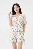  BSK01S6K08-BỘ SHORT KATE VỚI THIẾT KẾ CỔ LÁ SEN ĐIỂM NHẤN BÈO NỔI BẬT MANG  ĐẾN SỰ DUYÊN DÁNG VÀ TRẺ TRUNG,TẠO CẢM GIÁC THOẢI MÁI KHI MẶC 