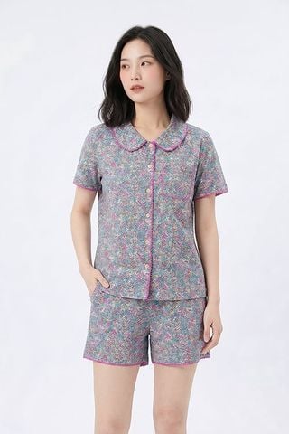  BSK03W5K24-BỘ SHORT KATE THIẾT KẾ CỔ LÁ SEN VỚI ĐIỂM NHẤN RODE NỔI BẬT TẠO CẢM GIÁC THOẢI MÁI VÀ TRẺ TRUNG. 