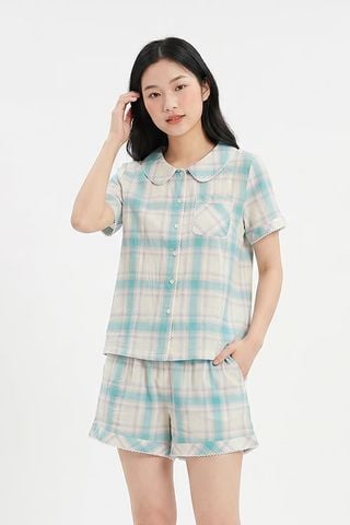  BSK03W5K25-BỘ SHORT KATE THIẾT KẾ CỔ LÁ SEN VỚI ĐIỂM NHẤN RODE NỔI BẬT TẠO CẢM GIÁC THOẢI MÁI VÀ TRẺ TRUNG. 