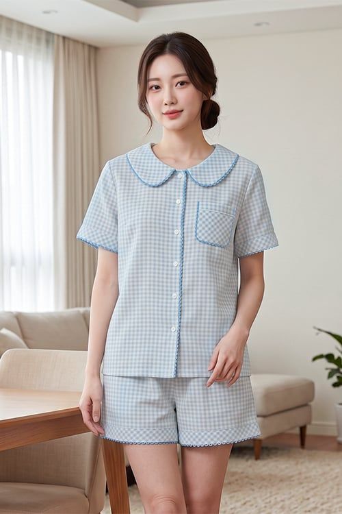  BSK03W5K26-BỘ SHORT KATE THIẾT KẾ CỔ LÁ SEN VỚI ĐIỂM NHẤN RODE NỔI BẬT TẠO CẢM GIÁC THOẢI MÁI VÀ TRẺ TRUNG. 