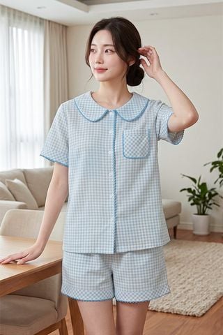  BSK03W5K26-BỘ SHORT KATE THIẾT KẾ CỔ LÁ SEN VỚI ĐIỂM NHẤN RODE NỔI BẬT TẠO CẢM GIÁC THOẢI MÁI VÀ TRẺ TRUNG. 