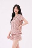  BSK03W5K27-BỘ SHORT KATE THIẾT KẾ CỔ LÁ SEN VỚI ĐIỂM NHẤN RODE NỔI BẬT TẠO CẢM GIÁC THOẢI MÁI VÀ TRẺ TRUNG. 