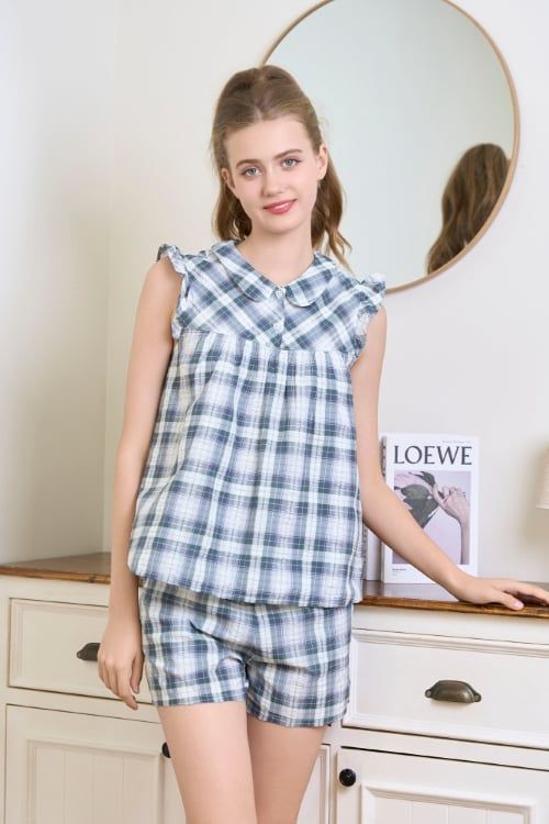  BSK04S5K13-BỘ SHORT KATE THIẾT KẾ CỔ SEN VÀ PHỐI TAY BÈO XINH XẮN , TẠO CẢM GIÁC THOẢI MÁI VÀ TƯƠI TRẺ. 