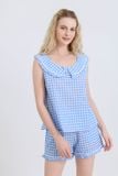  BSK04W5K02-BỘ SHORT KATE VỚI THIẾT KẾ CỔ LÁ SEN PHỐI REN NỔI BẬT MANG  ĐẾN SỰ DUYÊN DÁNG VÀ TRẺ TRUNG TẠO CẢM GIÁC THOẢI MÁI KHI MẶC 