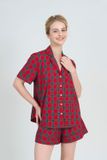  BSK08W5K01-BỘ SHORT KATE VỚI THIẾT KẾ CỔ PIJAMA KẾT HỢP HỌA TIẾT CARO ĐỎ MANG  ĐẾN SỰ TRẺ TRUNG  VÀ NĂNG ĐỘNG RẤT PHÙ HỢP ĐỂ DIỆN TRONG DỊP TẾT 