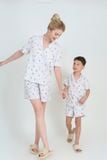  BSK09W5K01-BỘ SHORT KATE VỚI THIẾT KÊ CỔ PIJAMA PHỐI VIỀN NỔI BẬT, TẠO ĐIỂM NHẤN TINH TẾ , MANG PHONG CÁCH NHẸ NHÀNG VÀ THOẢI MÁI 