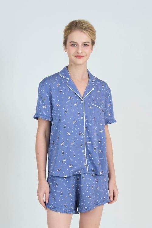  BSK10W5K01-BỘ SHORT TOLE VỚI THIẾT KÊ CỔ PIJAMA PHỐI VIỀN NỔI BẬT, TẠO ĐIỂM NHẤN TINH TẾ , MANG PHONG CÁCH NHẸ NHÀNG VÀ THOẢI MÁI 