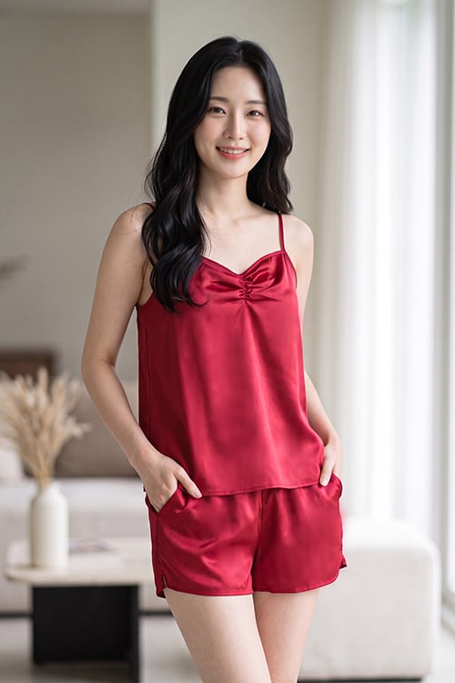 BSS01S5S45-BỘ SHORT THUN VỚI THIẾT KẾ 2 DÂY MANG  PHONG CÁCH TRẺ TRUNG VÀ THOÁNG MÁT.