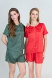  BSS01W5S03-BỘ SHORT SATIN VỚI THIẾT KẾ CỔ SEN PHỐI BÈO NHẸ NHÀNG, THOẢI MÁI SẮC ĐỎ RẠNG RỠ DIỆN TẾT CỰC XINH 