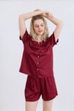  BSS01W5S04-BỘ SHORT SATIN VỚI THIẾT KẾ CỔ SEN PHỐI BÈO NHẸ NHÀNG, THOẢI MÁI SẮC ĐỎ RẠNG RỠ DIỆN TẾT CỰC XINH   " 