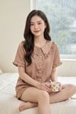  BSS01W5S05-BỘ SHORT SATIN VỚI THIẾT KẾ CỔ SEN PHỐI BÈO NHẸ NHÀNG, MANG LẠI SỰ TRẺ TRUNG VÀ THOẢI MÁI. 