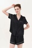  BSS02S5S53-BỘ SHORT SATIN VỚI THIẾT KẾ CỔ PIJAMA MANG PHONG CÁCH NHẸ NHÀNG VÀ THOẢI MÁI KHI MẶC 
