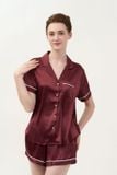  BSS02S5S55-BỘ SHORT SATIN VỚI THIẾT KẾ CỔ PIJAMA MANG PHONG CÁCH NHẸ NHÀNG VÀ THOẢI MÁI KHI MẶC 